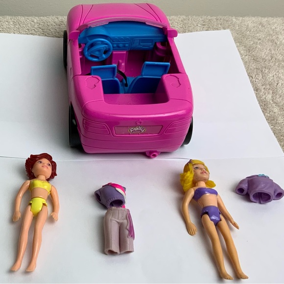 2006 Polly Pocket Car Two Dolls Blonde Brunette - Picture 4 of 6
